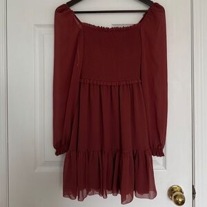 Aritzia Wilfred Tempest Dress in Dark Carmine Red